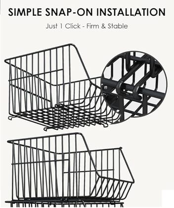  4-Tier Mesh Metal Kitchen Trolley with Wheels, Storage Organizer Rack (Black)