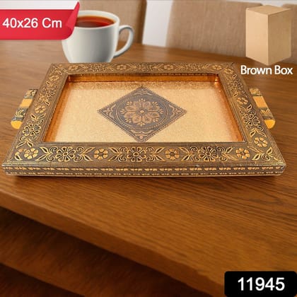 Premium Antique-Style Rajwadi Decorative Serving Tray – 40x26 cm | Assorted Colour