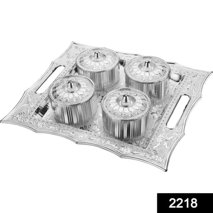 Dry Fruit Air Tight Bowls Tray with Lids 4 Section Snacks Mukhvas Dani | Assorted Colour