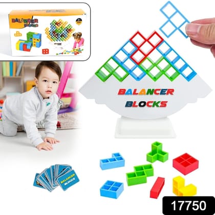 3D Tower Game, Tower Balance Game, Tower Stacking Game Adult Kid Tower Stacking Blocks Balance Game Blocks Building Toys for Kids Age 3+ Years (16 Pcs Set)
