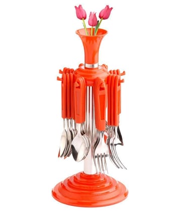 New Stylish 24 Pcs Plastic, Stainless Steel Cutlery Set (Pack of 24) | Assorted Colour