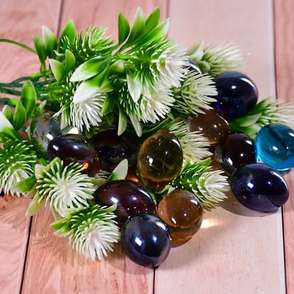 Glass Gem Stone, Flat Round Marbles Pebbles for Vase Fillers, Attractive pebbles for Aquarium Fish Tank.
