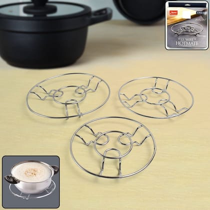 Apex Stainless Steel Wire Hotmate Trivet Stand Set of 3 | Assorted Colour
