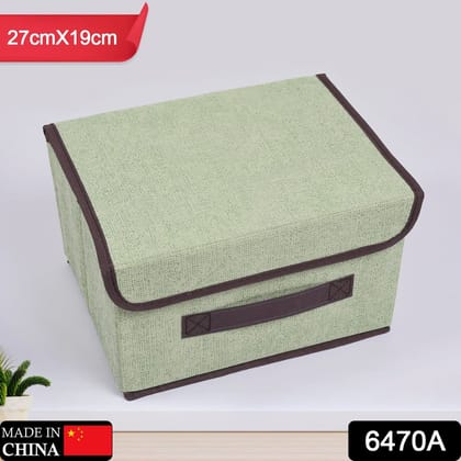 Foldable Cotton Linen Storage Box – Multi-Room Organizer with Lid & Handles