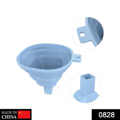 Flexible Silicone Foldable Kitchen Funnel for Liquid / Powder Transfer Hopper Food (Small)