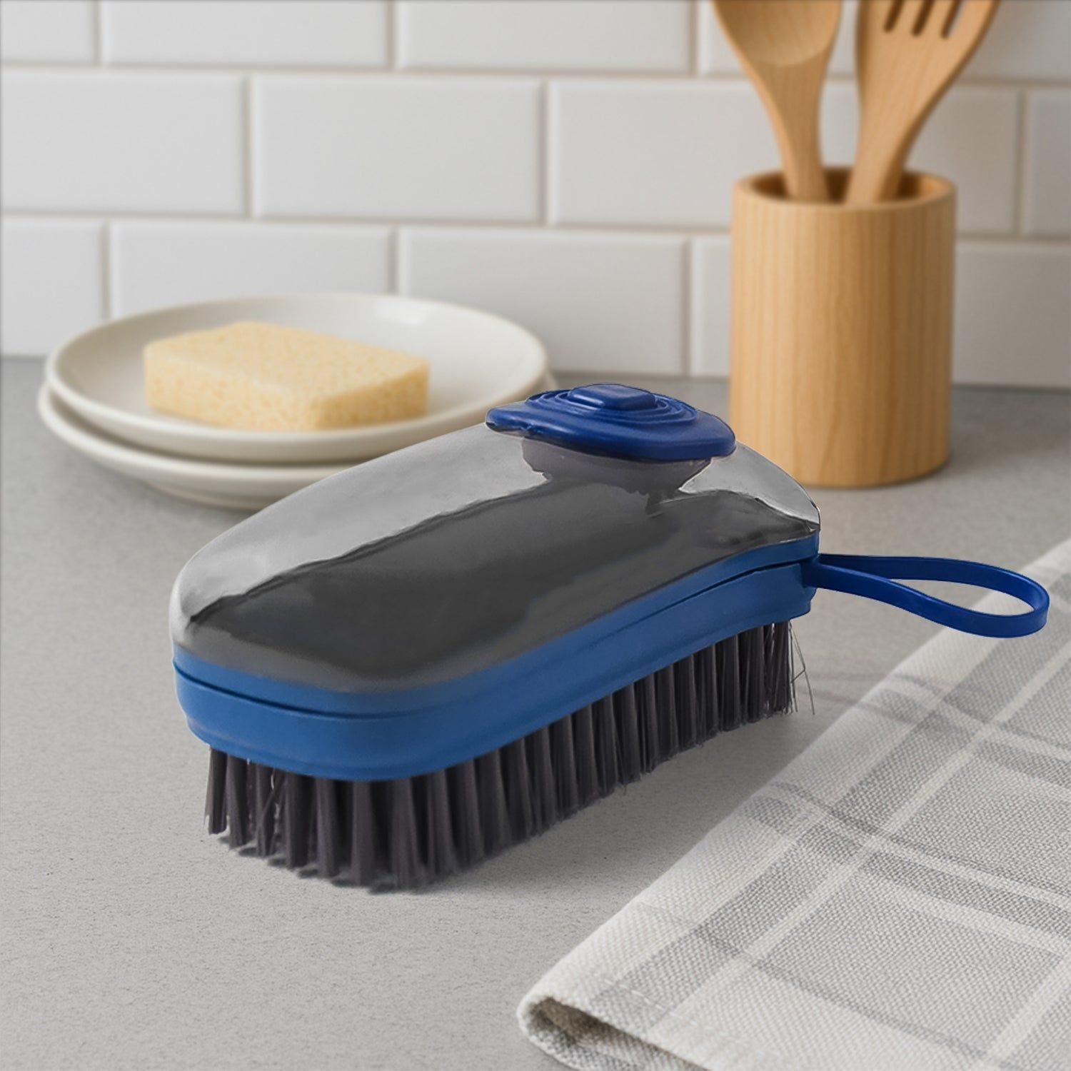 Hydraulic Liquid Detergent Dispensing Cleaning Brush (1 Pc)