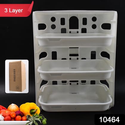Plastic 3 Layer Wall-Mounted Food Organizer Rack (1 Set) Plastic 3 Layer Wall-Mounted Food Organizer Rack (1 Set)