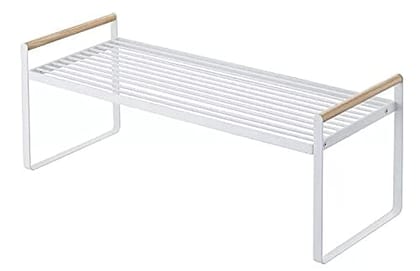 Beechwood Countertop Organizer|Table Riser Kitcehn Storage Shelves|Home Organization And Storage - For Spice Rack, Cupboard, Closet, Pantry, Corner, Under Sink (Large, White)_assorted colour