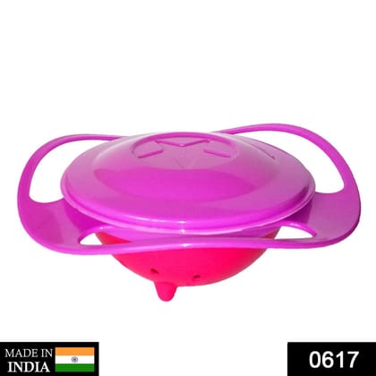 Portable Non Spill Feeding Toddler Gyro Bowl 360 Degree Rotating Dish | Assorted Colour