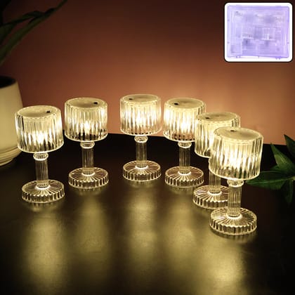 Set of 6 LED Crystal-Effect Table Lamps