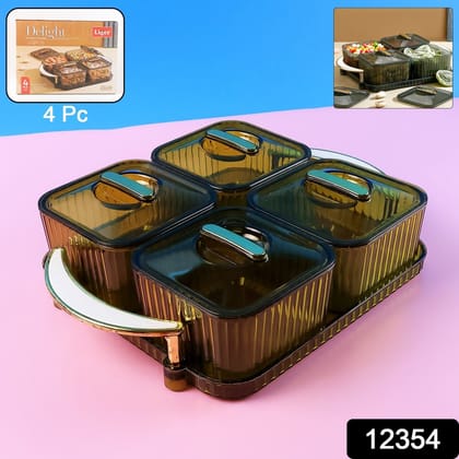 Liger Luxury Delight 4-Piece Dryfruit Storage Box (1 Set)