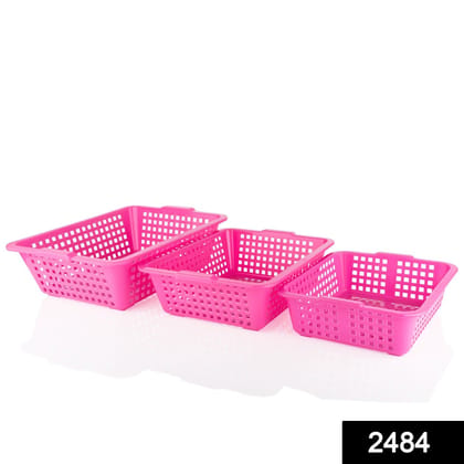 Plastic Multiple Size Cane Fruit Baskets (3 Size Large, Medium, Small)