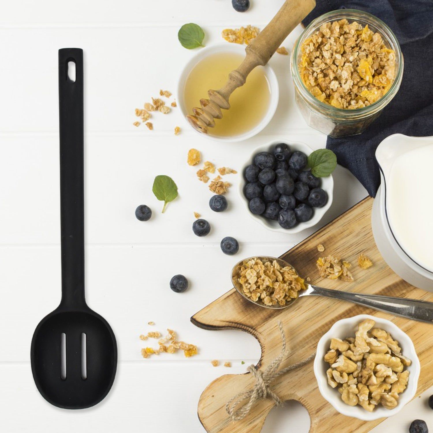 SILICON NON-STICK HEAT RESISTANT KITCHEN ITEM PREMIUM SPOON ( 1PC )