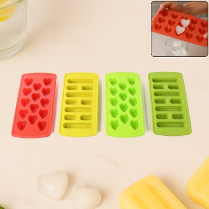 Plastic Ice Cube Tray Set (4 Pc) | Assorted Colour