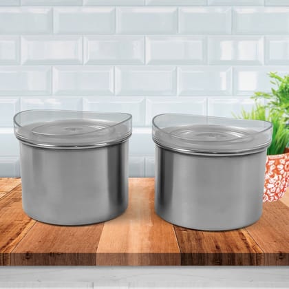 Multipurpose Stainless Steel Airtight Containers with See Through Lid (2 Pc / 500 ML) Multipurpose Stainless Steel Airtight Containers with See Through Lid (2 Pc / 500 ML)