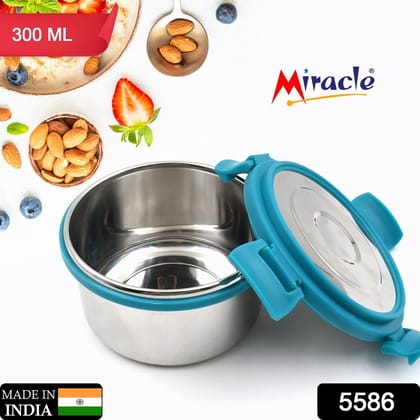 Miracle Solo round Lunch box High Grade Stainless Steel Double Wall Insulated 300ML Food Container 4 Lock Clip Leak Proof Lid, Best Return Gift for Any Occasion (1 Pc) Miracle Solo round Lunch box High Grade Stainless Steel Double Wall Insulated 300ML Food Container 4 Lock Clip Leak Proof Lid, Best Return Gift for Any Occasion (1 Pc)
