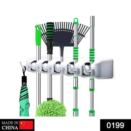 5-Layer Multipurpose Wall Mounted Organizer Mop And Broom Holder