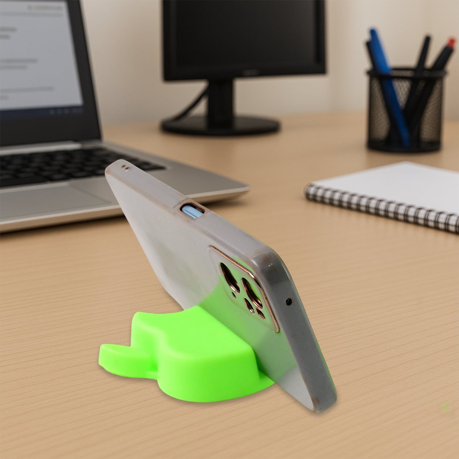 Apple-Shaped Plastic Mobile Phone Holder (3 Pc & mix color)