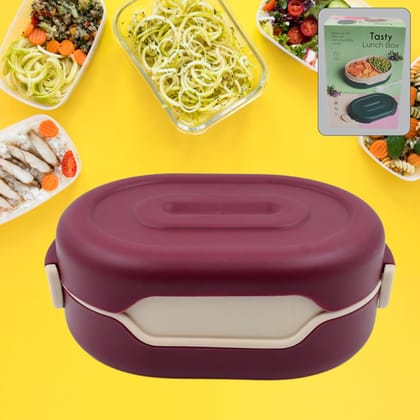 Airtight Food Grade Tiffin Box with 2 in 1 Spoon And 2 Compartment Airtight Food Grade Tiffin Box with 2 in 1 Spoon And 2 Compartment