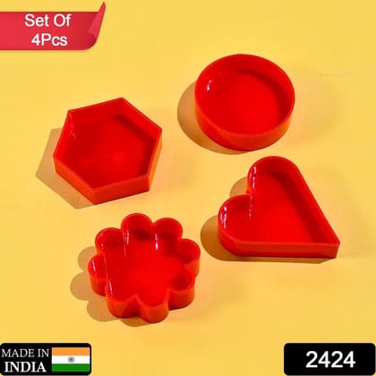 Cookie Cutter with Shape Heart Round Star and Flower (4 Pack)