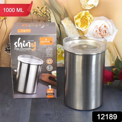 Multipurpose Stainless Steel Airtight Containers with See Through Lid (1 Pc / 1000 ML) Multipurpose Stainless Steel Airtight Containers with See Through Lid (1 Pc / 1000 ML)