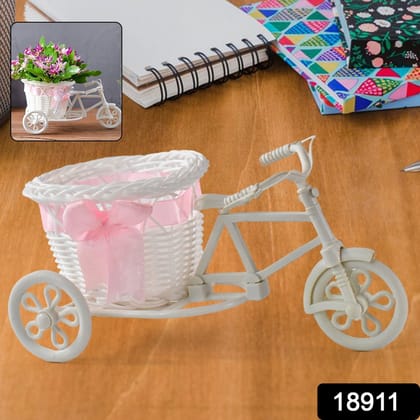 Plastic Cycle Flower Vases For Home Decor; Bicycle Flower Pot Stand (1 Pc)