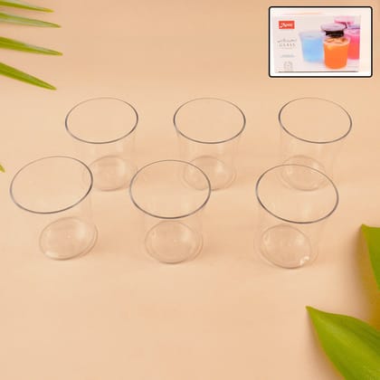 Apex Welcome Plastic Glass Set for Daily Use – Set of 6 | Assorted Colour