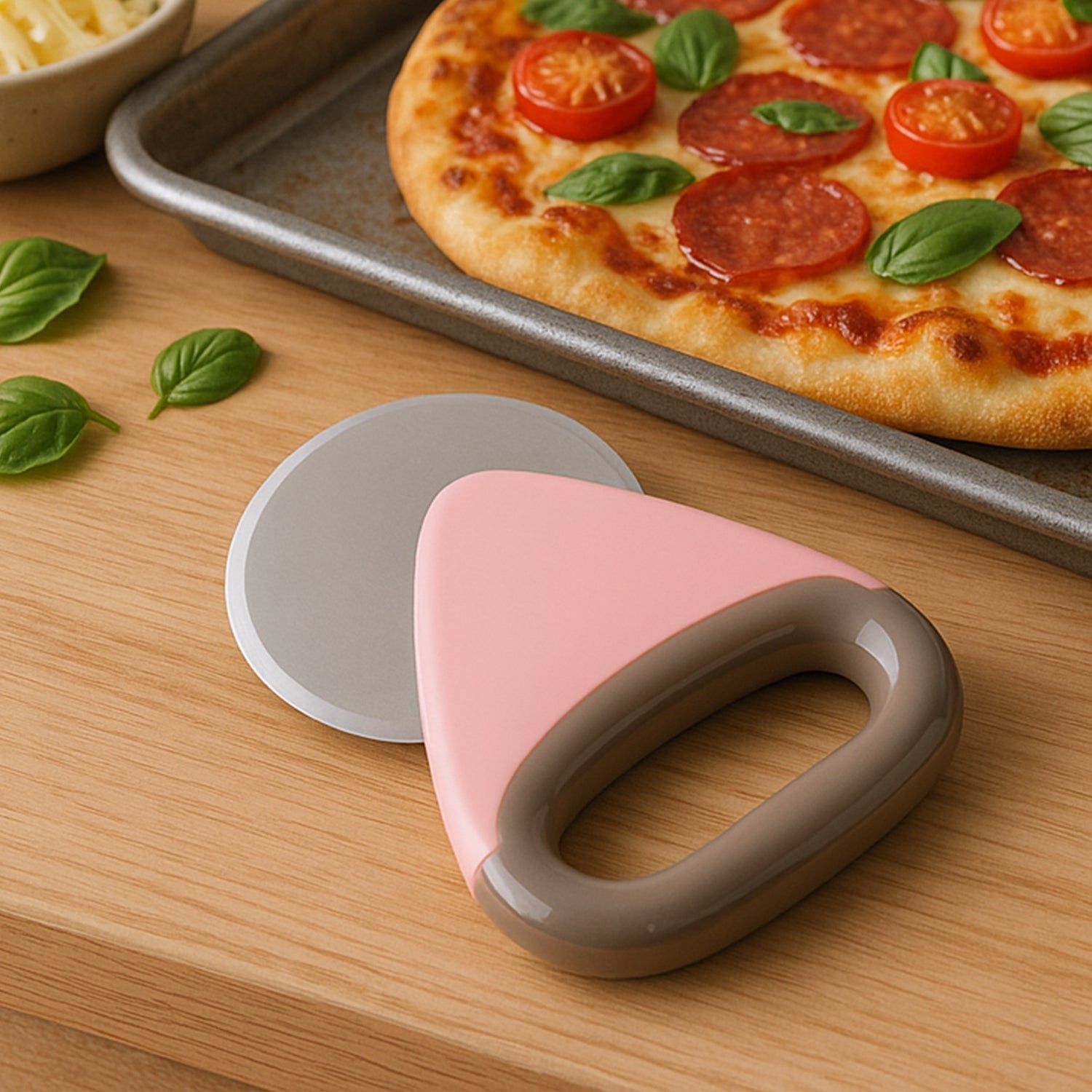 HomeChef Ergonomic Pizza Cutter with Stainless Steel Rotating Blade (1 Pc)