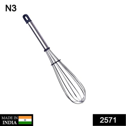 Stainless Steel Wire Whisk,Balloon Whisk,Egg Frother, Milk & Egg Beater (10 inch)