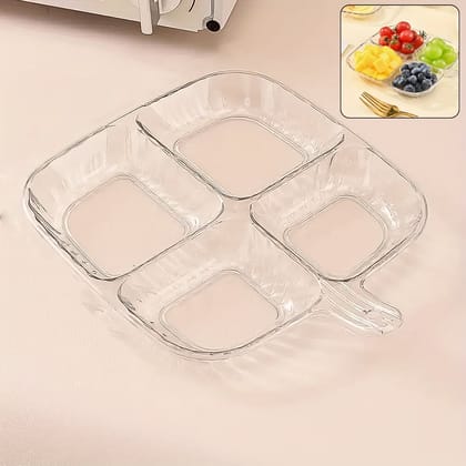 Plastic Kitchen Trays for Serving (4 Compartment / 1 Pc) | Assorted Colour