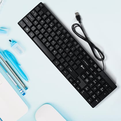 Wired USB 102 Keys, Ergonomic Portable Typewriter Keyboard for Home Office, Plug and Play