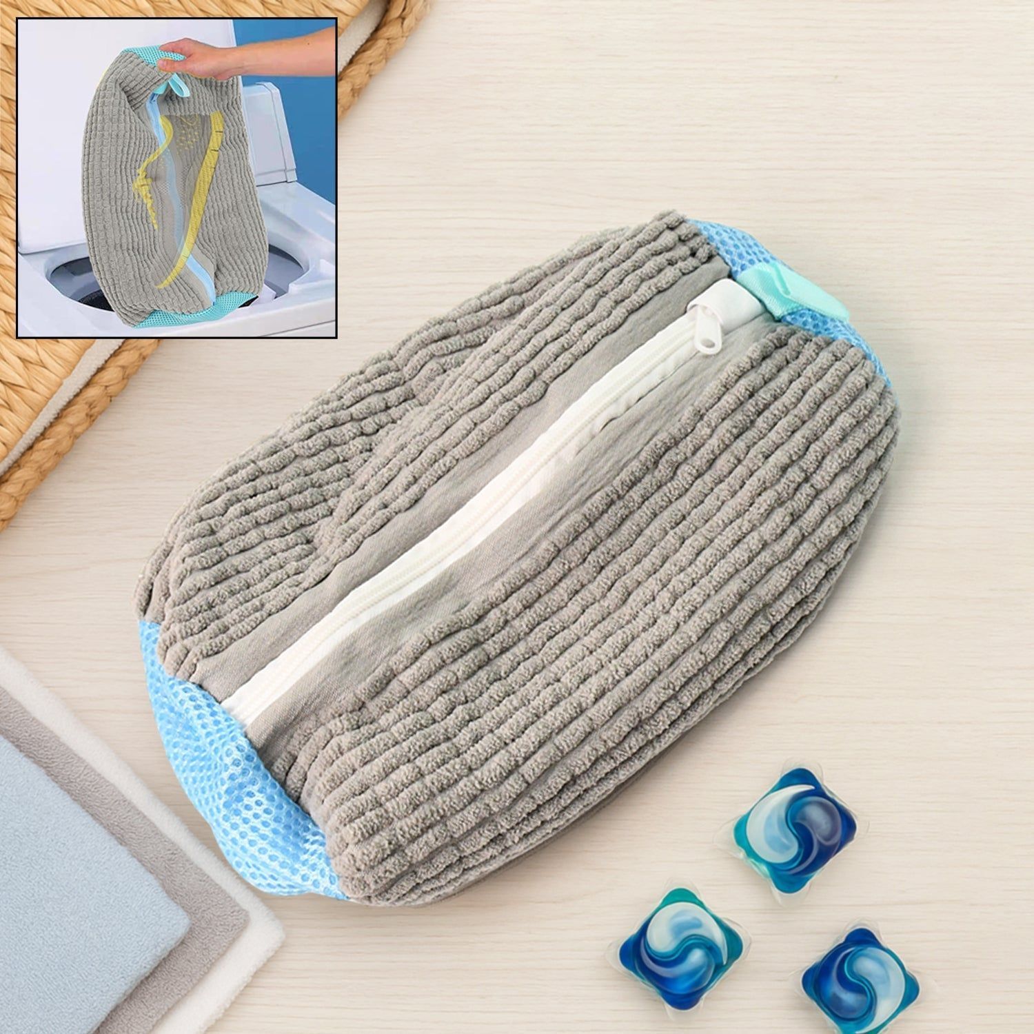 Heavy-Duty Reusable Shoe Washing Bag for Washing Machine (1 Pc) -01
