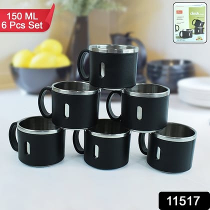 Apex Stainless Steel Desk Mug (6 Pc) | Assorted Colour