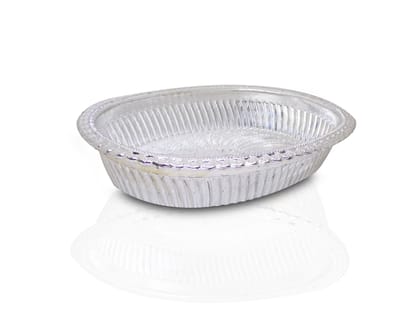 Multipurpose Royal Design Oval Silver Gift Tray | Assorted Colour