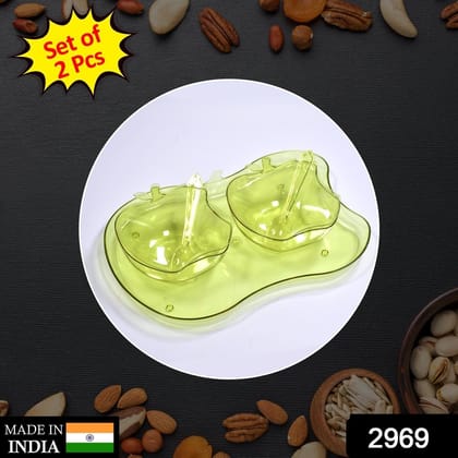 Apple Shape 2Piece Serving Set of Bowl with Spoon & Tray. Dinnerware Serving Snacks & Pickle | Assorted Colour