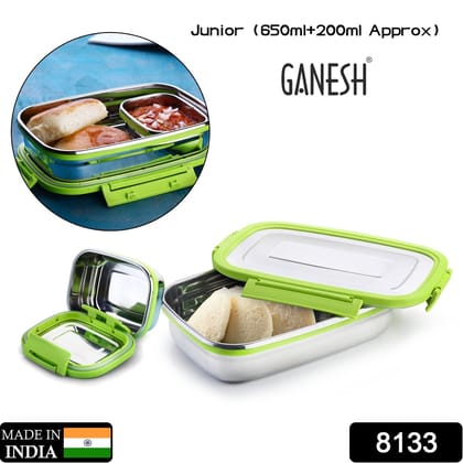 Ganesh Junior Stainless Steel Lunch Pack for Office & School Use Ganesh Junior Stainless Steel Lunch Pack for Office & School Use