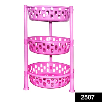 Round Multipurpose Plastic Storage Rack Organiser