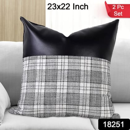 Pillow Covers Cushion Cases Soft Leather and Cotton (23 × 22 Inch / 1 Pair / 2 Pc)assorted colour Pillow Covers Cushion Cases Soft Leather and Cotton (23 × 22 Inch / 1 Pair / 2 Pc)assorted colour