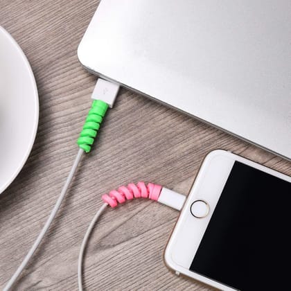 Spiral Charger Cable Protector Data Cable Saver Charging Cords Protective for All Universal  Cable Cover (Pack of 10)