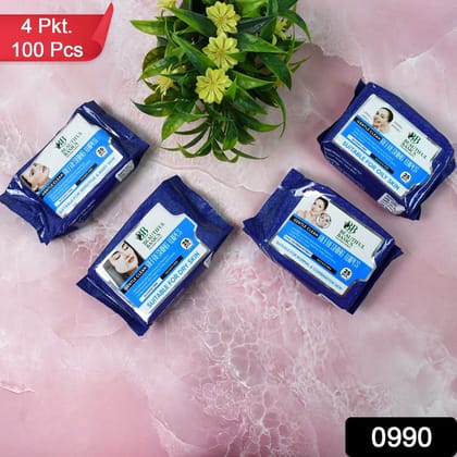 Beautiful Basics Dry, Oily, Sensitive & Normal Skin Face Wipes (4 Pkts x 100 Pcs wipes)