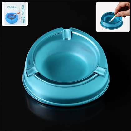 Oblivion Heavy-Duty Transparent Plastic Ashtray with Triple Rest Slots – Anti-Slip Base (1 Pc)