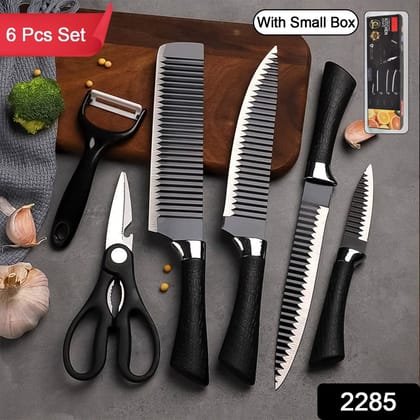 Stainless Steel Knife Set With Chef Peeler And Scissor (6 Pieces) Stainless Steel Knife Set With Chef Peeler And Scissor (6 Pieces)
