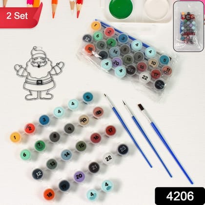 Paint by Number Kits 2 Set 24 Number Color, 6 paint brushes (2 Set)