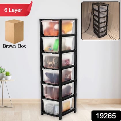 6-Layer Modular Plastic Drawer Storage Cabinet 6-Layer Modular Plastic Drawer Storage Cabinet