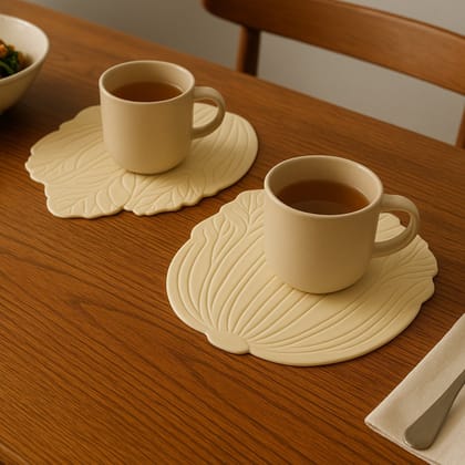 Silicone Leaf Design Coaster Set (2 Pc) | Assorted Colour