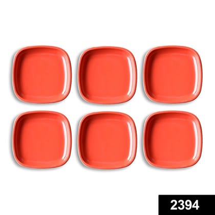 Microwave Safe Quarter Plates  Square 6 Pcs, | Assorted Colour
