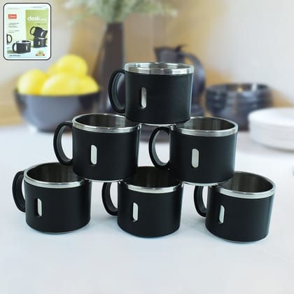 Apex Stainless Steel Desk Mug (6 Pc) | Assorted Colour