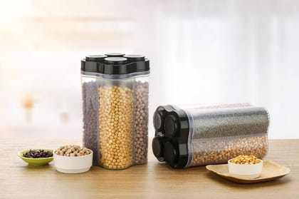 Plastic Lock Food Storage 4 Section Container Jar for Grocery, Fridge Container. Plastic Lock Food Storage 4 Section Container Jar for Grocery, Fridge Container.