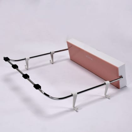 Wall-Mounted Foldable Wash Basin Storage Rack with Self-Adhesive Sticker