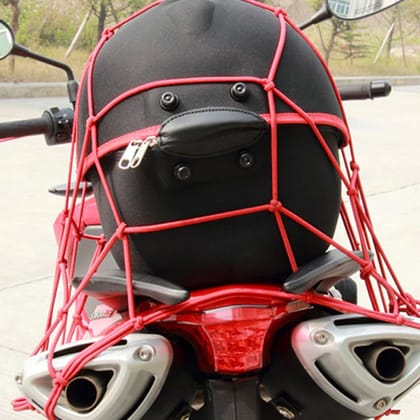 Heavy-Duty Elastic Bungee Cargo Net Mesh Holder - 4 Adjustable Hooks for Motorcycle Tank and Helmet, Octopus Holder for Backpacks and Helmets